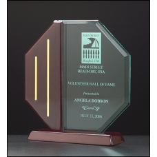 Octagon Acrylic Award on a Piano Finish Base.