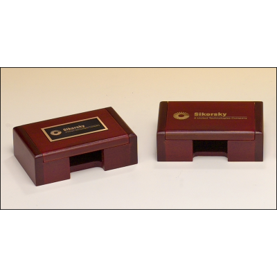 Rosewood-finish Business Card Box