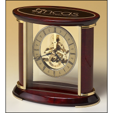 Skeleton Clock with Brass and Rosewood Piano Finish