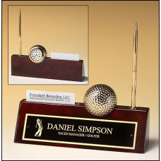 Golf-themed Rosewood Piano Finish Desk Accessory.