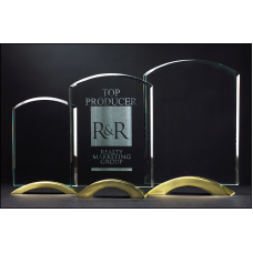 Arch Series Glass Award with Gold Metal Base