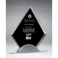 Diamond Series Glass Award with Silver Metal Base