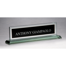 Glass Name Plate with Black Center