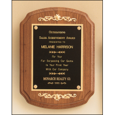 American Walnut Plaque with Decorative Accents