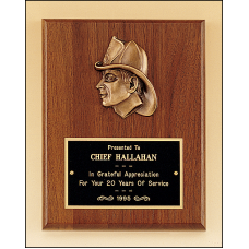 Fireman Award with Antique Bronze Finish Casting.