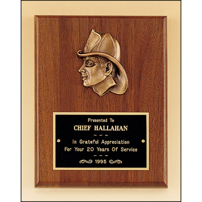 Fireman Award with Antique Bronze Finish Casting.