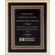 Black Piano Finish Plaque with Gold and Black Embossed Frame