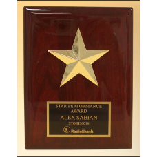 Gold Star Casting on Rosewood Piano Finish Plaque
