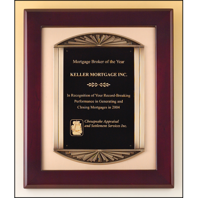 Rosewood Piano Finish Plaque Cast Frame