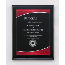 Black Piano Finish Plaque with Red Acrylic Plate