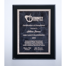 Airflyte® Black High Lustr Plaque with Gray Marble Plate