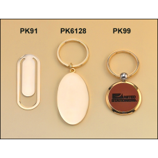 Key Ring with Leather Front and Brass Back