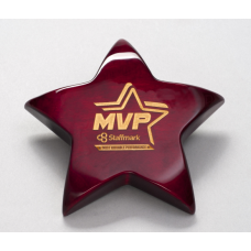 Rosewood Piano-Finish Star Paperweight with Felt Bottom