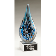 Multi-Colored Art Glass Droplet Award